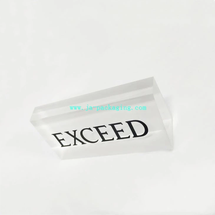 Clear Acrylic LOGO Block Brand Stand