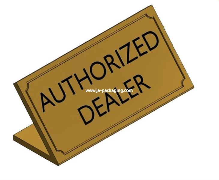 L-shape Golden Brass Name Tag